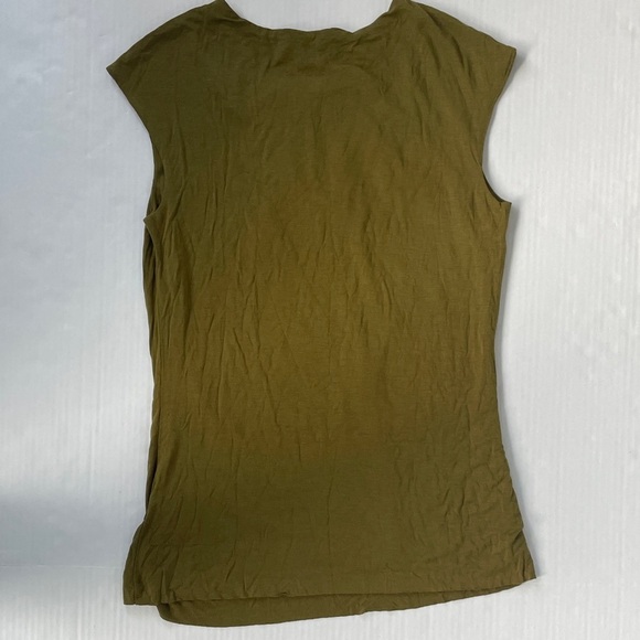 Carmen Marc Valvo Green Twist Front Sleeveless Blouse Small - Picture 10 of 10